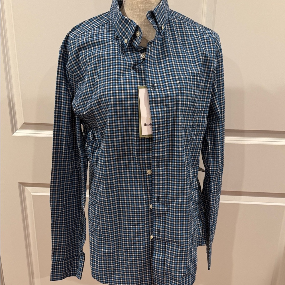 Goodfellow & Co Navy Plaid Button Down Shirt
